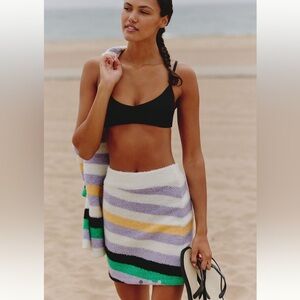 Anthropologie NWT Cozy Stripe Sweater Mini Skirt